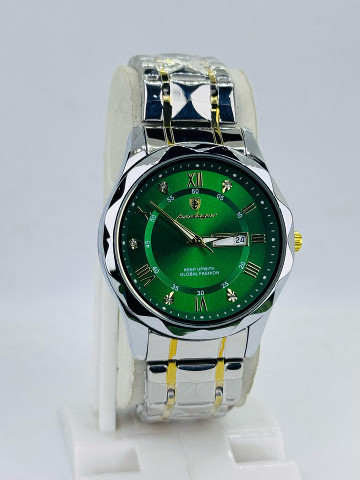 Poedagar Men's Luxury Business Quartz Watch with Green Dial